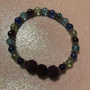 Handmade bracelet with natural lava beads
